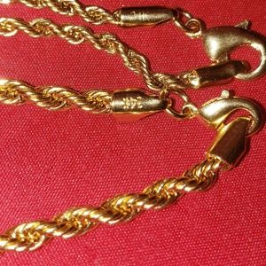 28" 24k Gold Plated Rope Chain